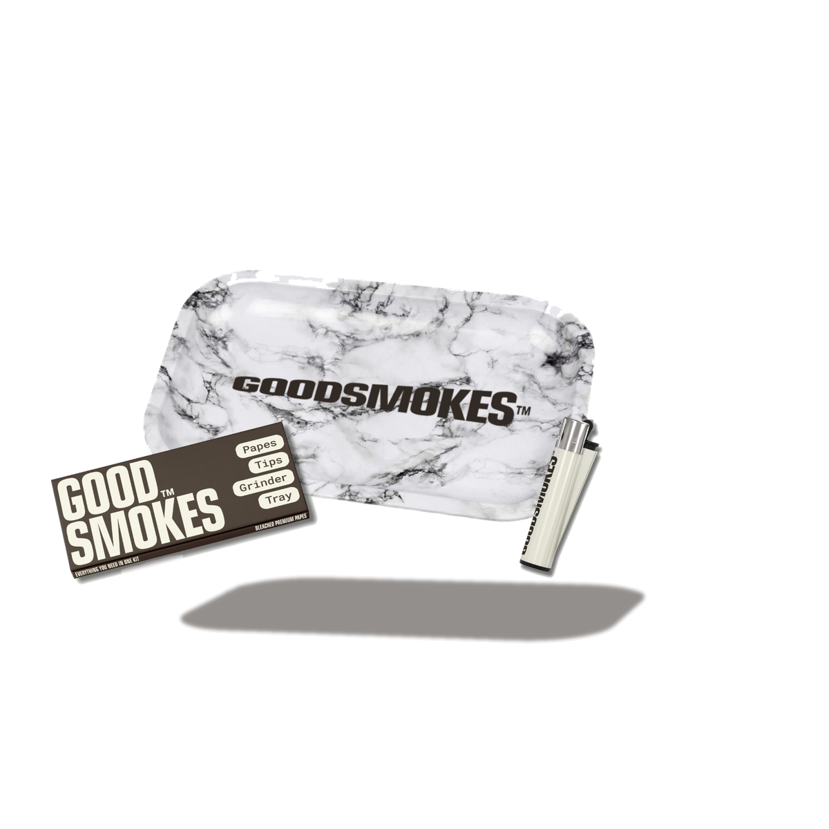Goodsmokes Black Bundle Deal: Rolling Kit, Marmor-Tray und Feuerzeug